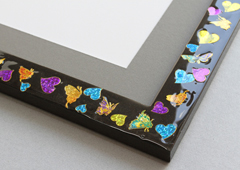 Heart and butterfly sticker kid's resin picture frame