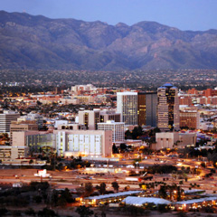 A view of the city of Tucson, Arizona in the United States
